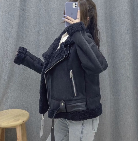 韓国 人気 ムートンジャケット フェイクムートン ボア トレンド