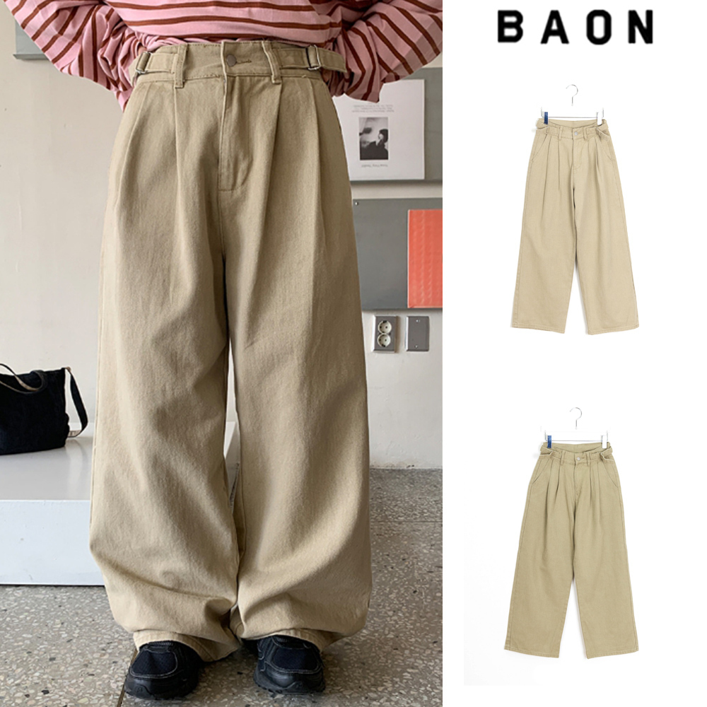 【BAON】Fullcus Bijo Pintuck Cotton Pants