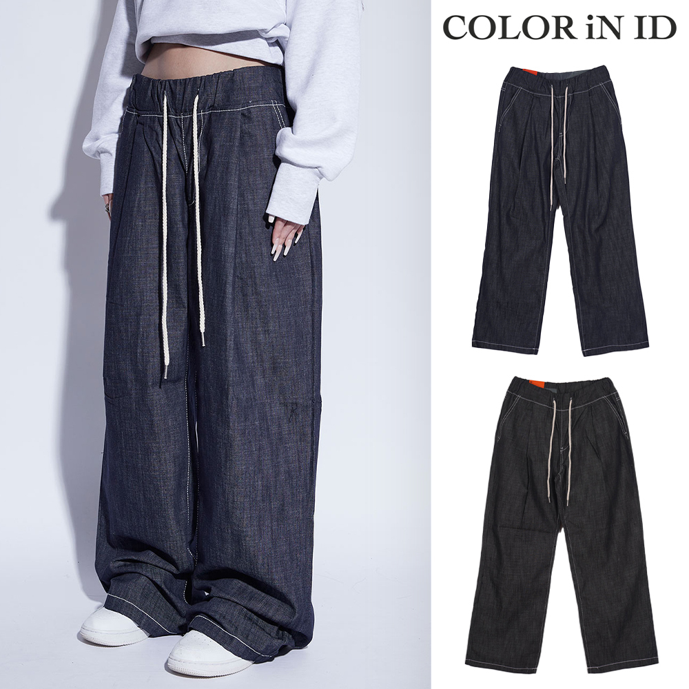 【COLOR iN ID】string wide denim