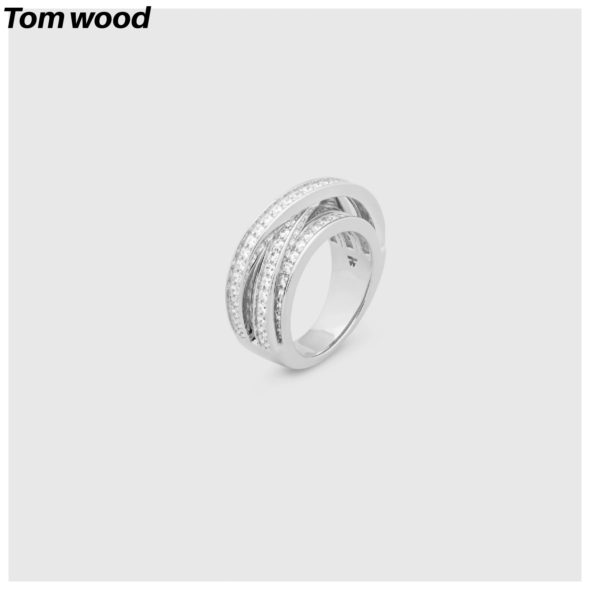 【TOM WOOD】☆お洒落リング☆Orb Ring Slim Clear White