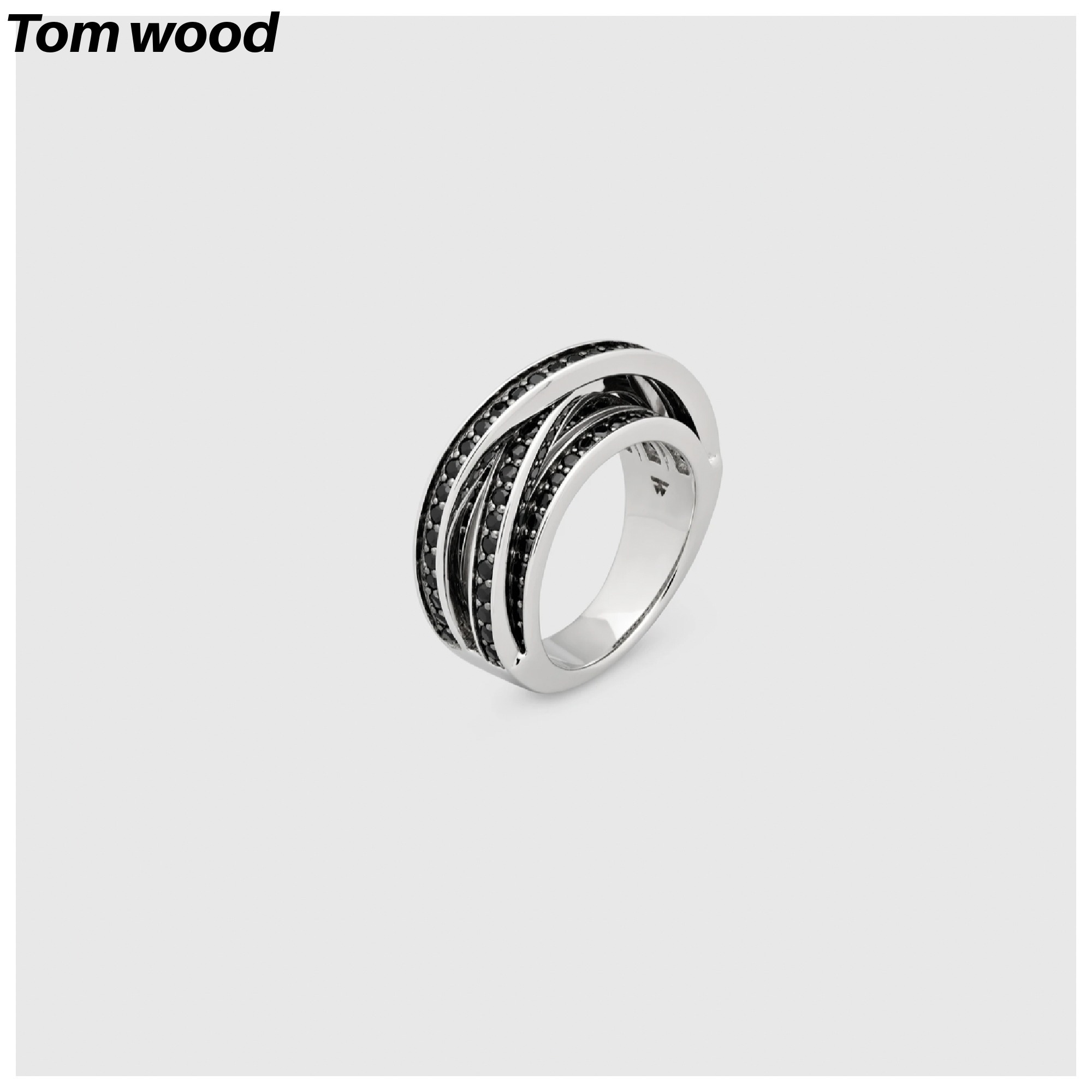 【TOM WOOD】☆お洒落リング☆Orb Ring Slim Black Spinel
