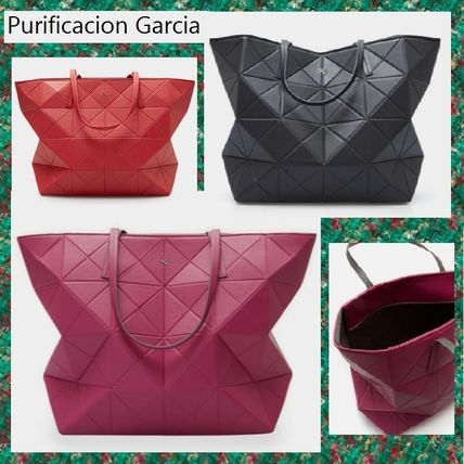 Purificacion Garcia Totes Casual Style A4 Plain Leather Office Style Elegant Style