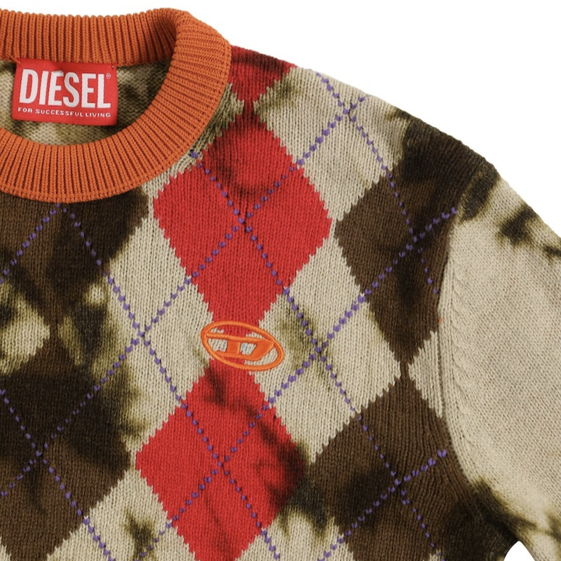 大人もOK☆DIESELディーゼル☆ウール混 アーガイルセーター 子供