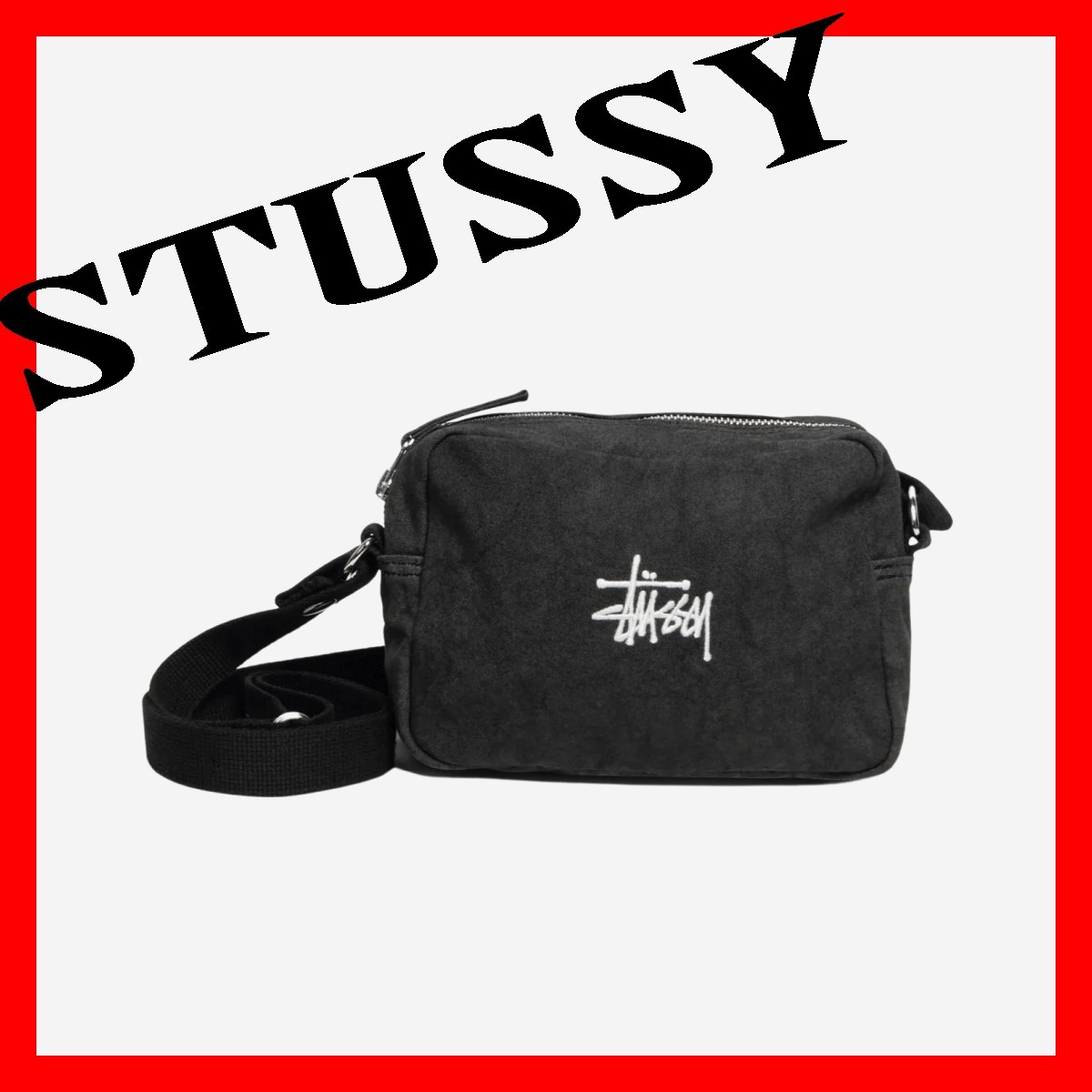 ★ 関税/送料込 ★ Stussy ★ Canvas Side Pouch Washed Black