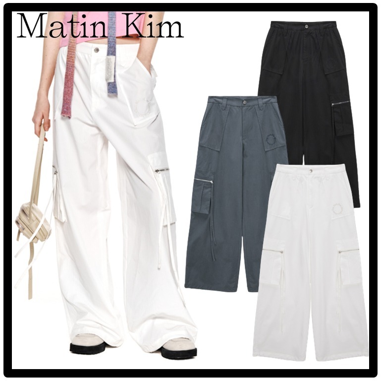 STRIPE TEXTURE CARGO PANTS IN BLACK – Matin Kim