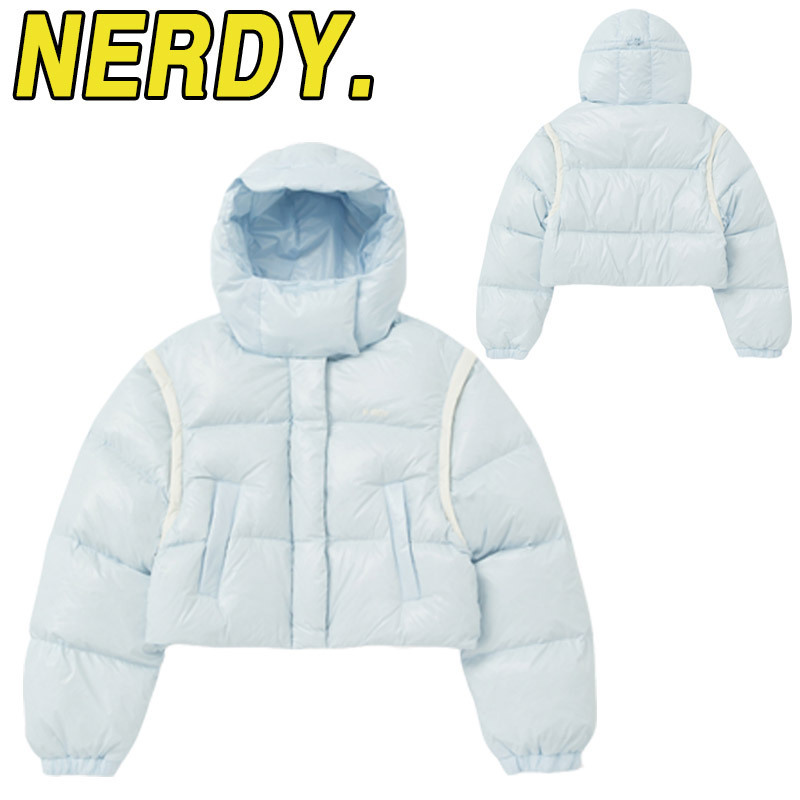 ●NERDY● Detachable 2-way Sleeve Glossy Down JK (sky blue)