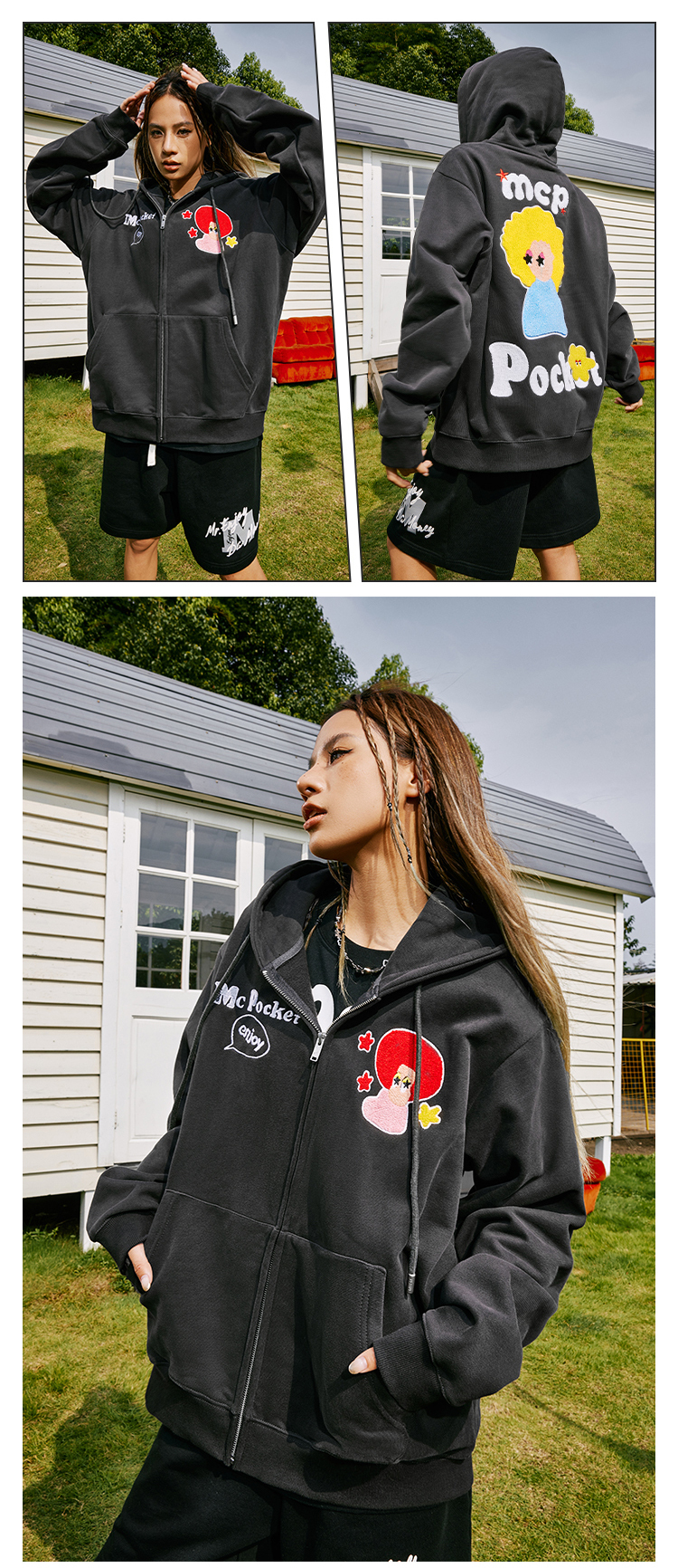 日本未入荷/88rising愛用☆MEDM☆ルーズ ジッパー パーカー☆ 日本未入荷/88rising愛用☆MEDM☆ルーズ ジップ パーカー☆ (MR