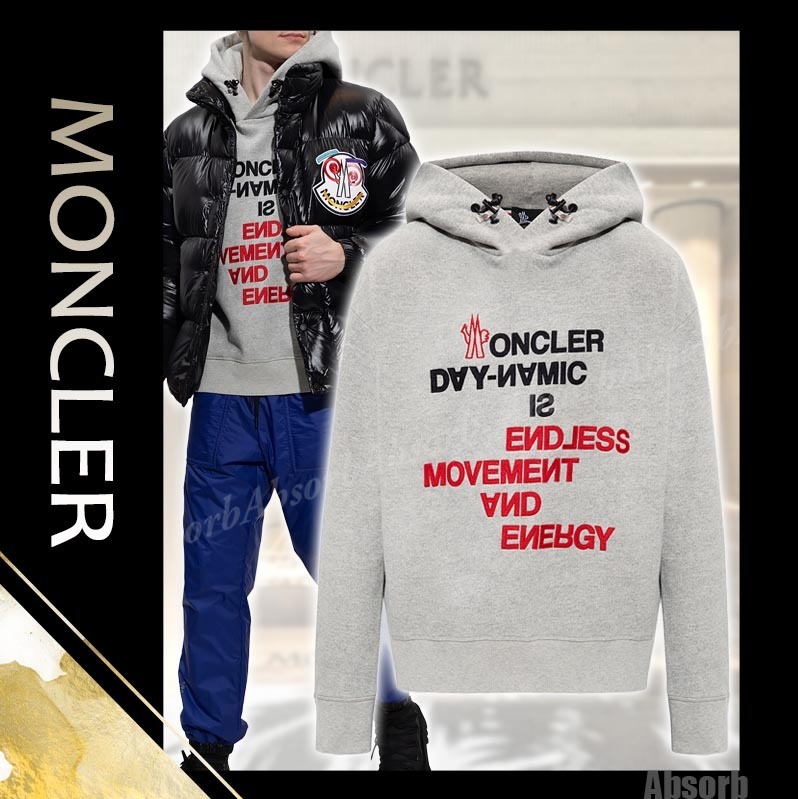 【23AW NEW】MONCLER_men / GRENOBLE ロゴ フーディ / Grey