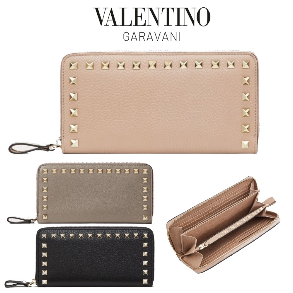 【VALENTINO GARAVANI】ロックスタッズ ジップウォレット