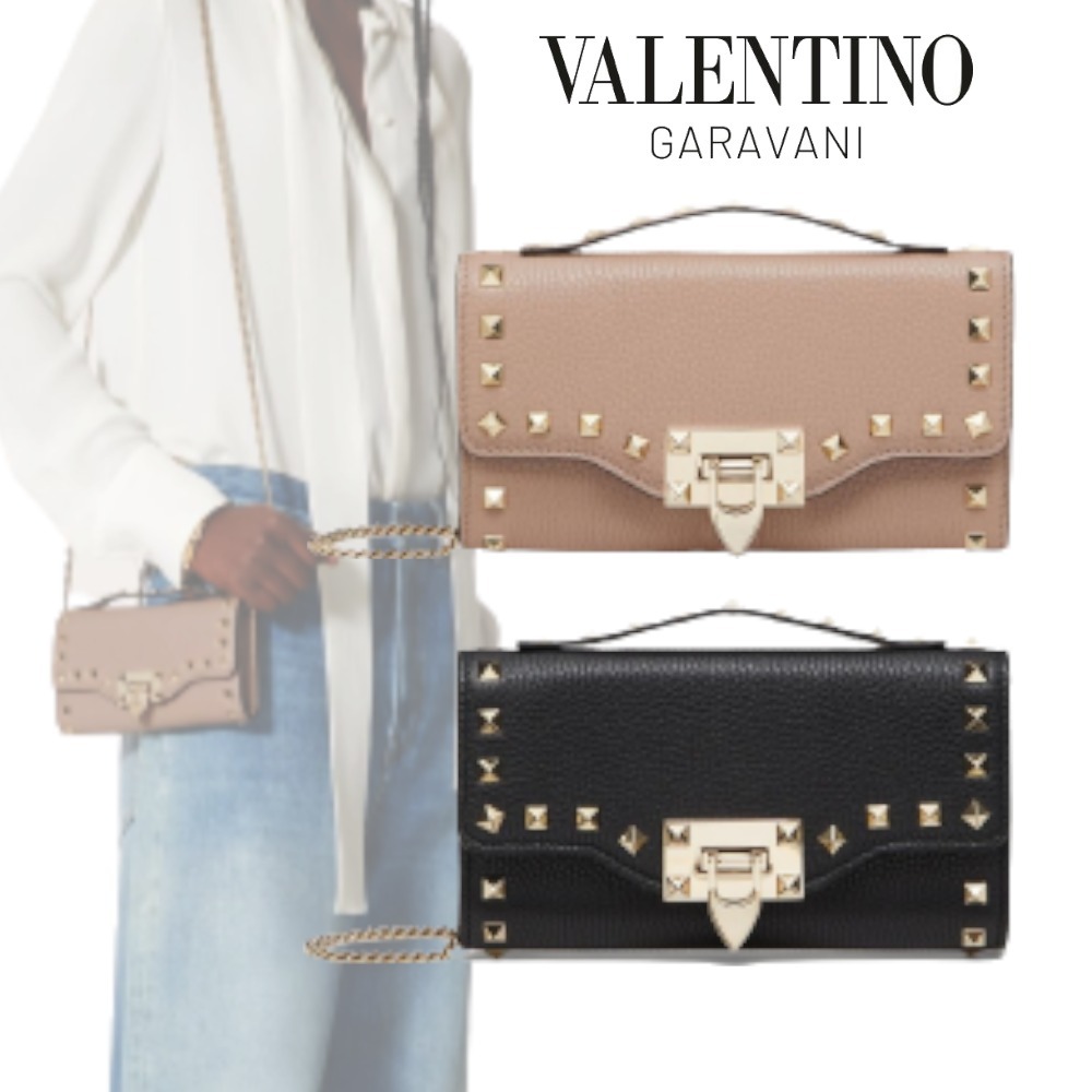 VALENTINO GARAVANI】ロックスタッズ チェーンウォレット