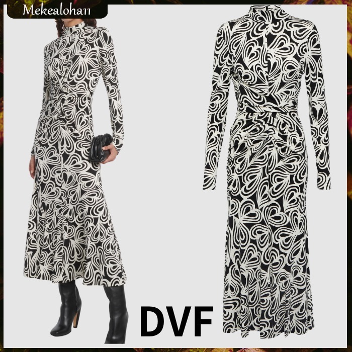DVF☆マーキスプリント ウールブレンド ミディドレス