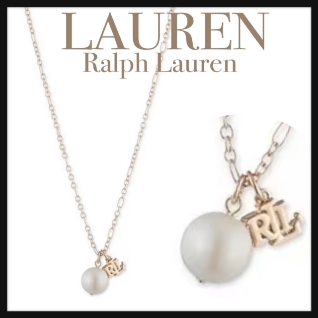 NEW★Ralph Lauren★パール＆ロゴネックレス
