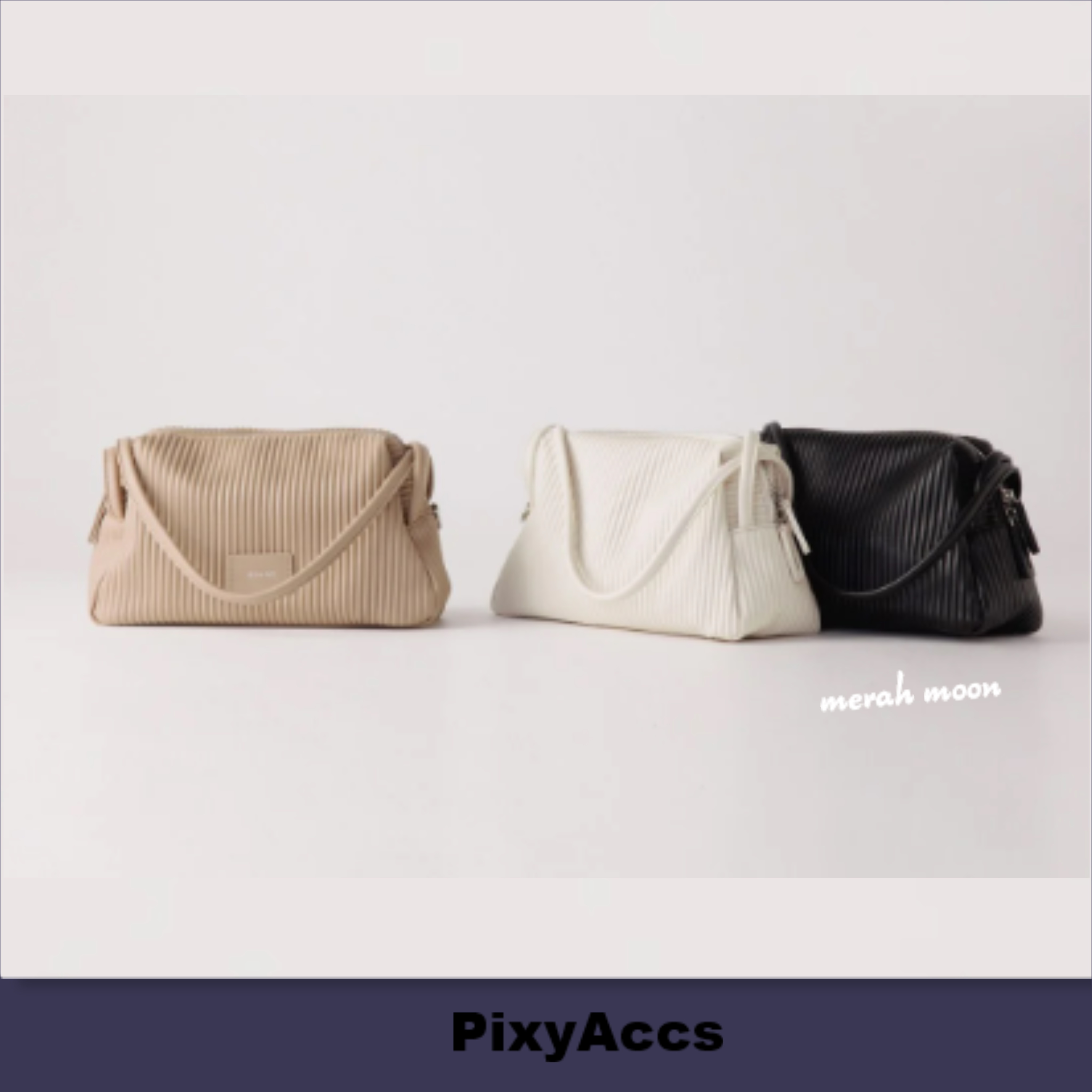 PixyAccs 【プリーツ ワイヤレ ストート】ハンドバッグ