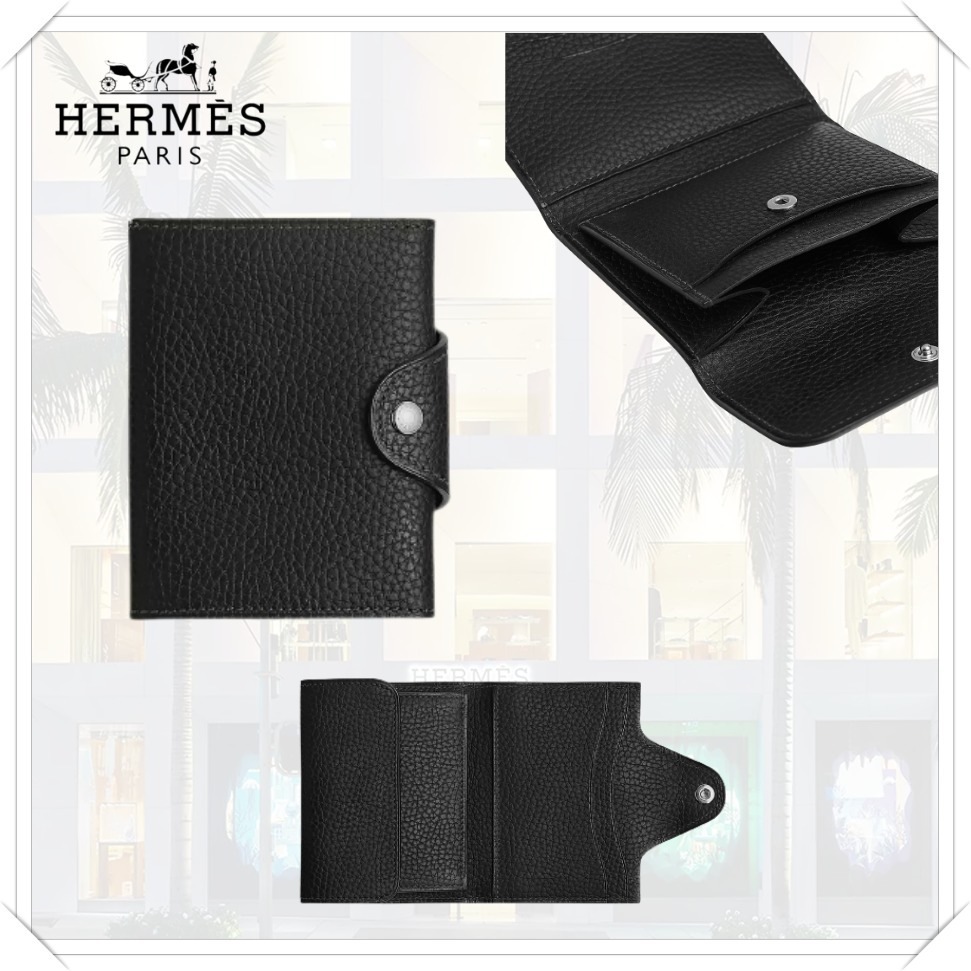 《シンプルデザイン》 HERMES ユリス コンパクトカードホルダー