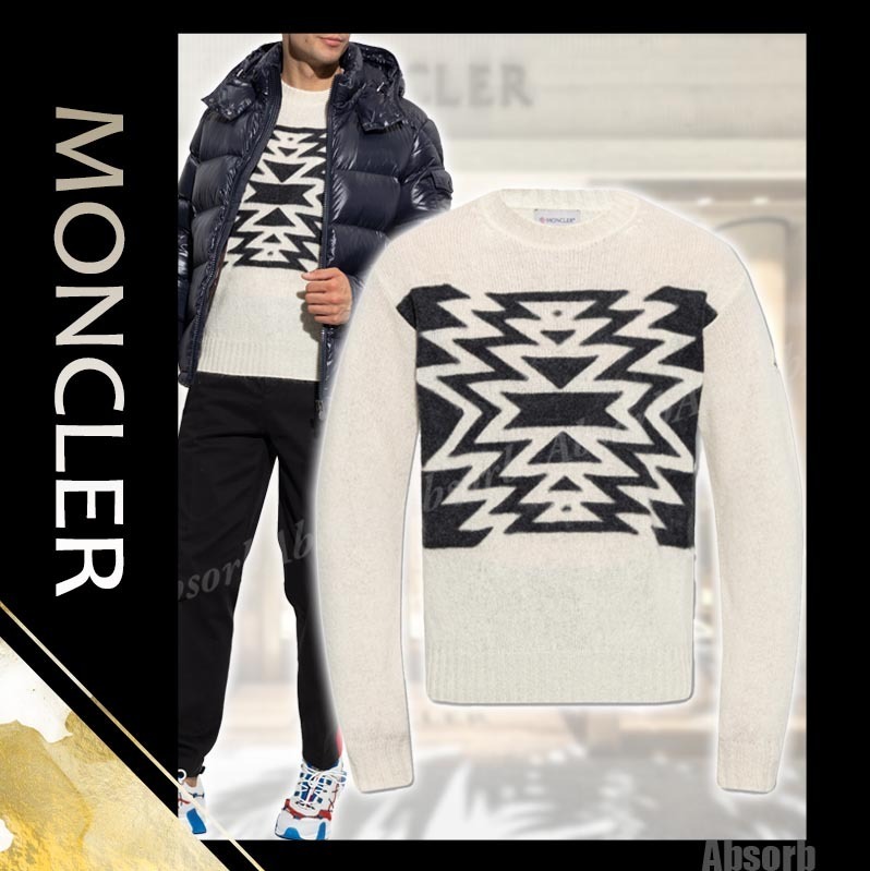 【23AW NEW】MONCLER_men / ウール＆モヘア セーター / Cream