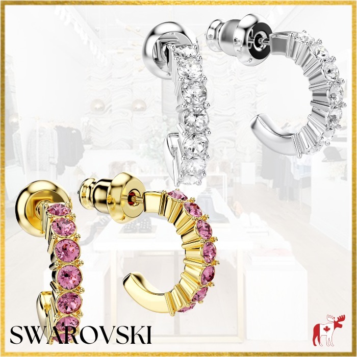 ★SWAROVSKI★シンプル＆エレガント★ミニ フープ ピアス★