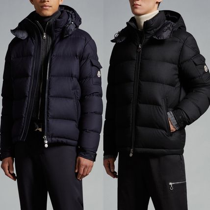 MONCLER Down Jackets Nylon Street Style Plain Logo Down Jackets