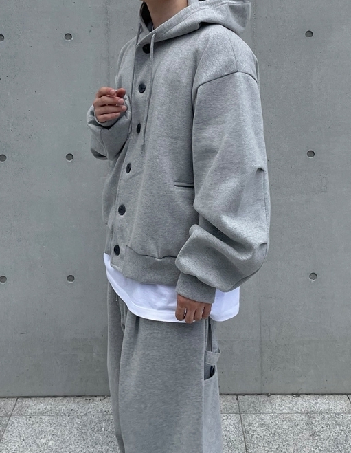 パーカー・フーディ HUECLOSET Button hooded jacket (3colors) BNE05