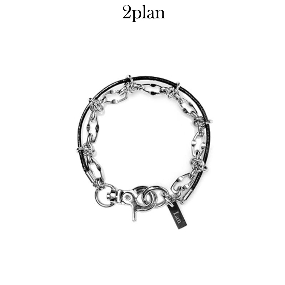 【2plan】23FW★ [MADE] 027 Leather insert chain bracelet