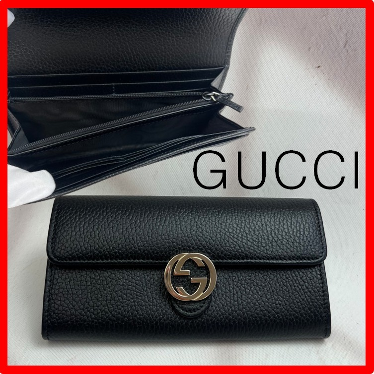 ☆人気☆【GUCCI】☆インターロッキング 長財布 メタルロゴ☆
