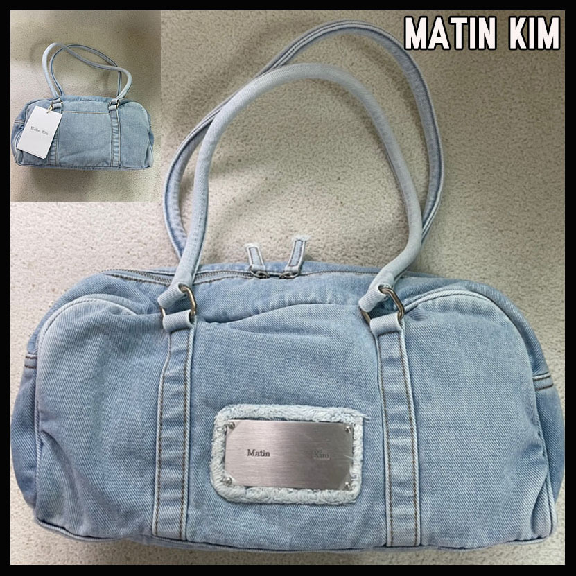人気★MATIN KIM ★ VINTAGE DENIM TOTE BAG IN SKY