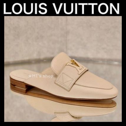 Louis Vuitton Loafer & Moccasin Casual Style Street Style Plain Leather Block Heels