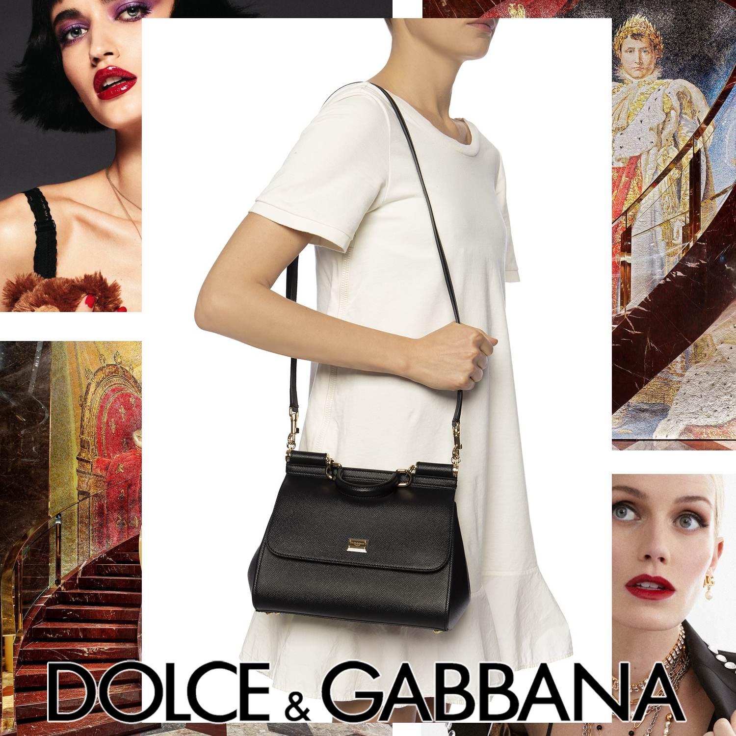 Dolce & Gabbana シシリー ラージ ハンドバッグ ブラック