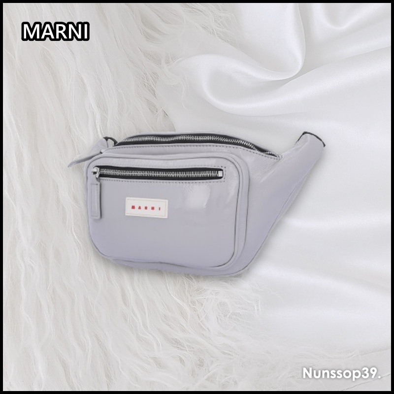 《MARNI》 MUMQ0018U0 P5789 00N12 PATENT BELT BAG