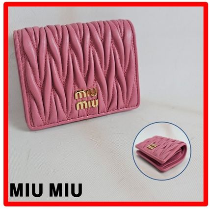 ミュウミュウ Miu Miu 二つ折り財布 マテラッセレザー ミニ財布