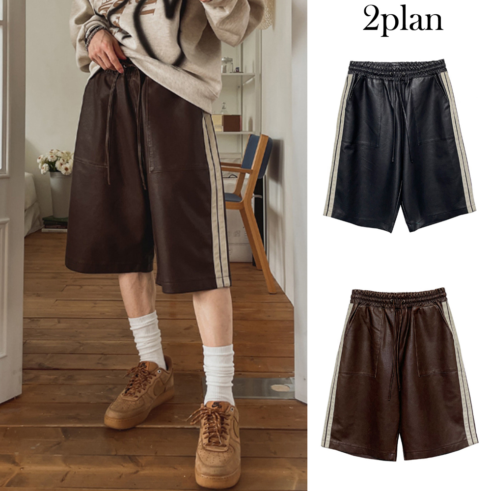 【2plan】Bounder Leather Half Pants