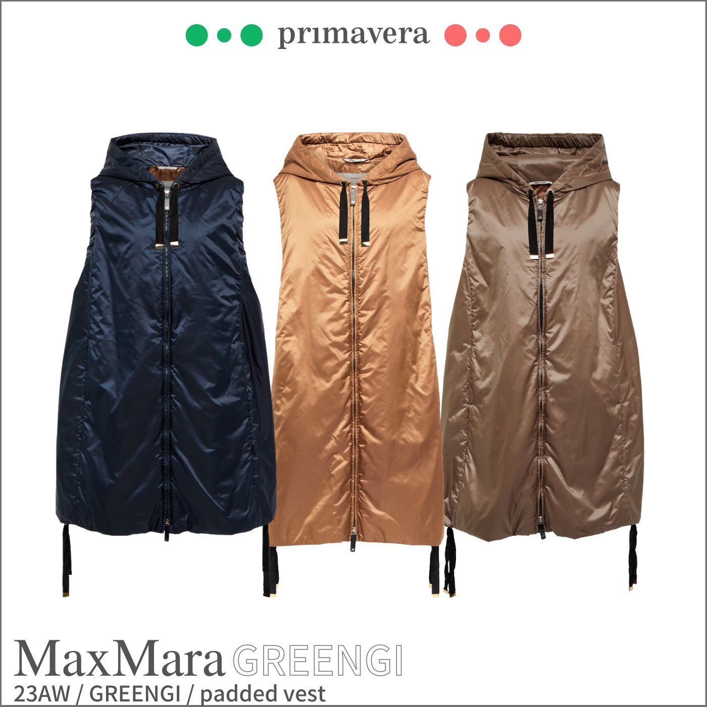 Max Mara◆GREENGI◆テクニカル キャンバス ロング ベスト