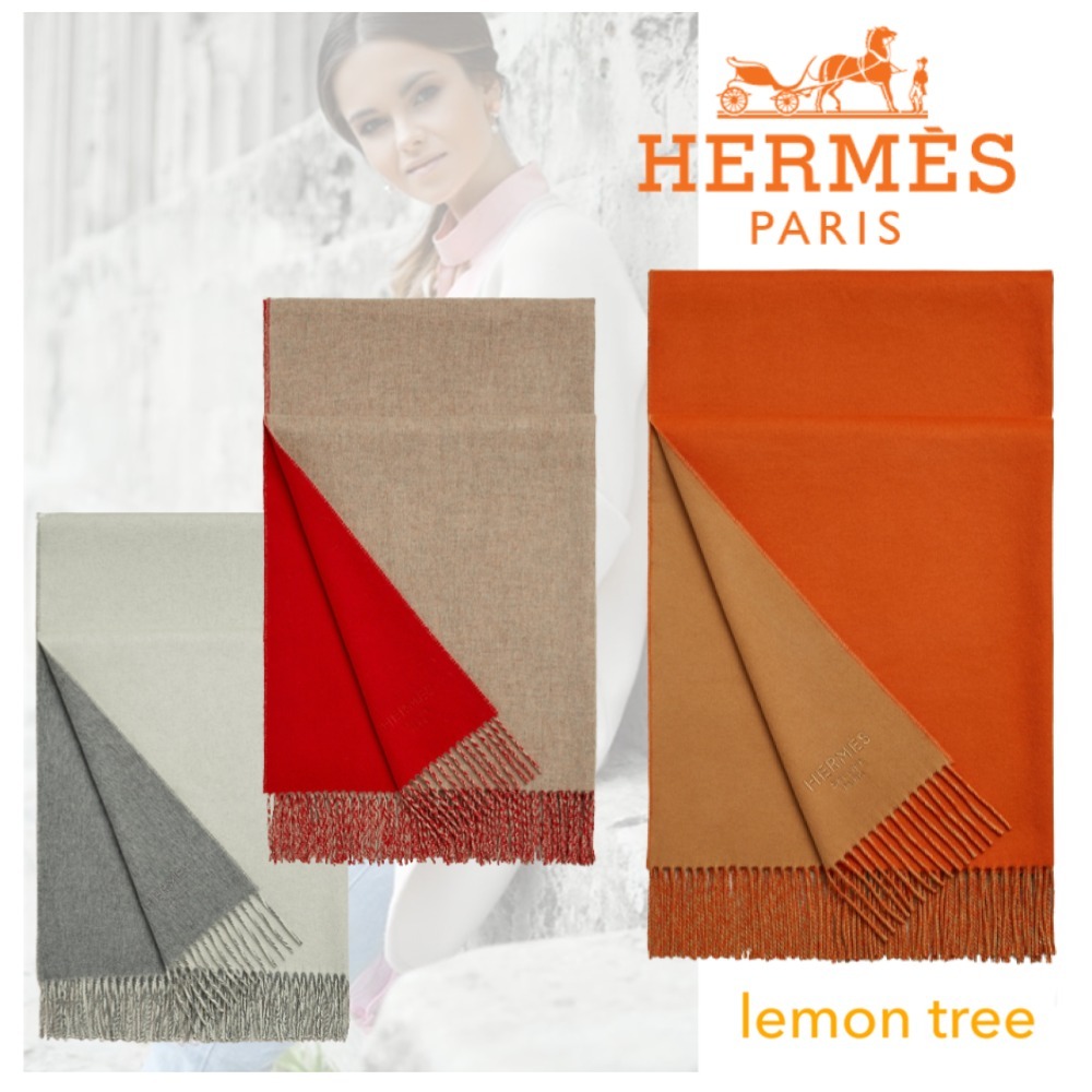 【HERMES】ストール ダブルフェイス カシミア ソフトな肌触り