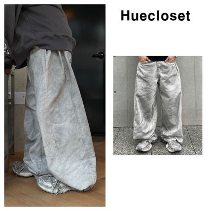 デニム・ジーパン HUECLOSET Semi-wide coated jeans BNE64 韓国ファッション ホワイト（白）系 HUE(ヒュー) デニム