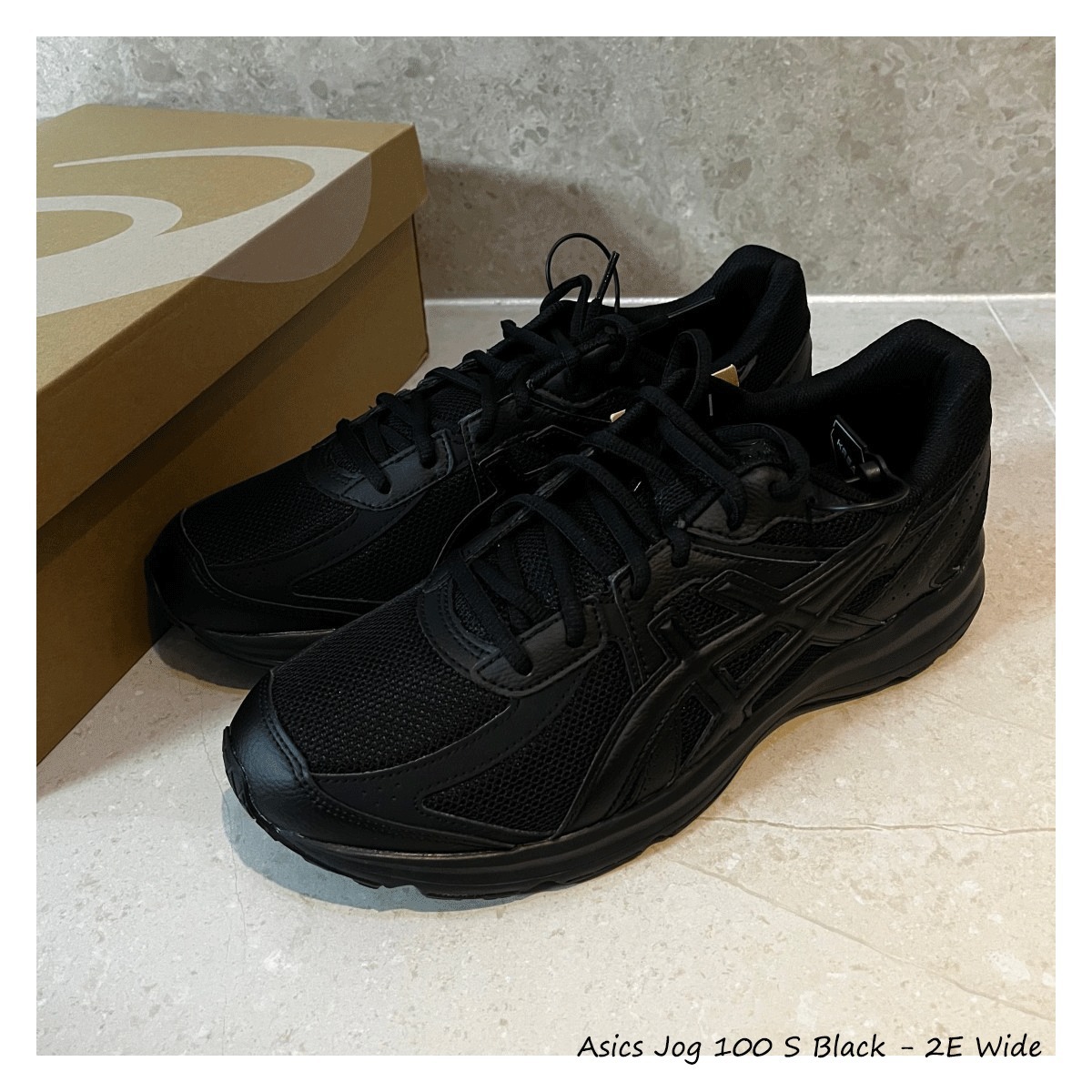 23ss!!! ♥ Asics Jog 100 S Black - 2E Wide