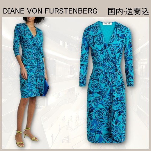 素敵★DIANE VON FURSTENBERG 花柄 ラップ風ワンピース