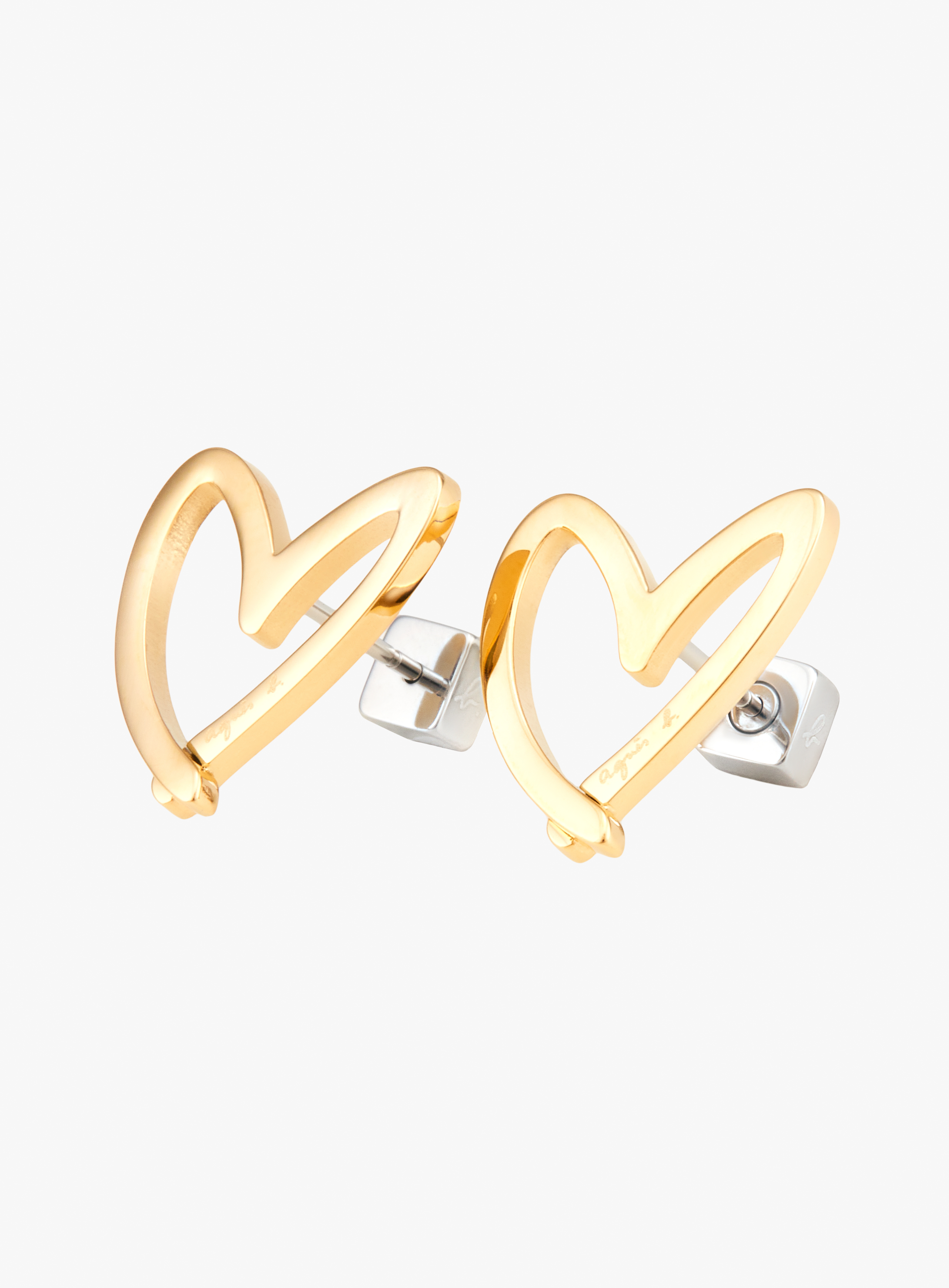 ★agnes b.★Logo Sweet Heart ハート型 ピアス/送料込 ☆agnes b.☆Logo Sweet Heart ハート型 ピアス/送料込 (Agnes b