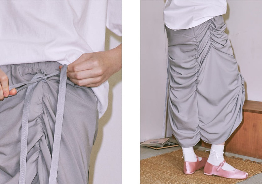 ☆韓国の人気☆【RONRON】☆SHIRRING RIBBON LONG SKIR.T☆ ☆韓国の人気☆【RONRON】☆SHIRRING RIBBON LONG SKIR.T☆