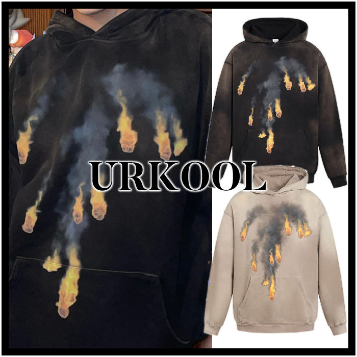 国内発送/送料無料☆URKOOL☆ルーズ ヴィンテージ 長袖 パーカー