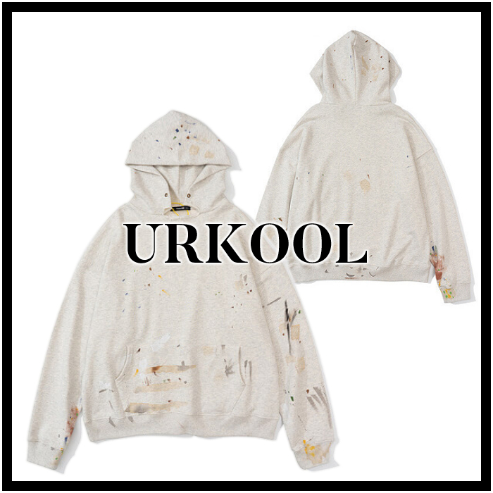 国内発送/送料無料☆URKOOL☆ルーズ ペイント 長袖 パーカー☆