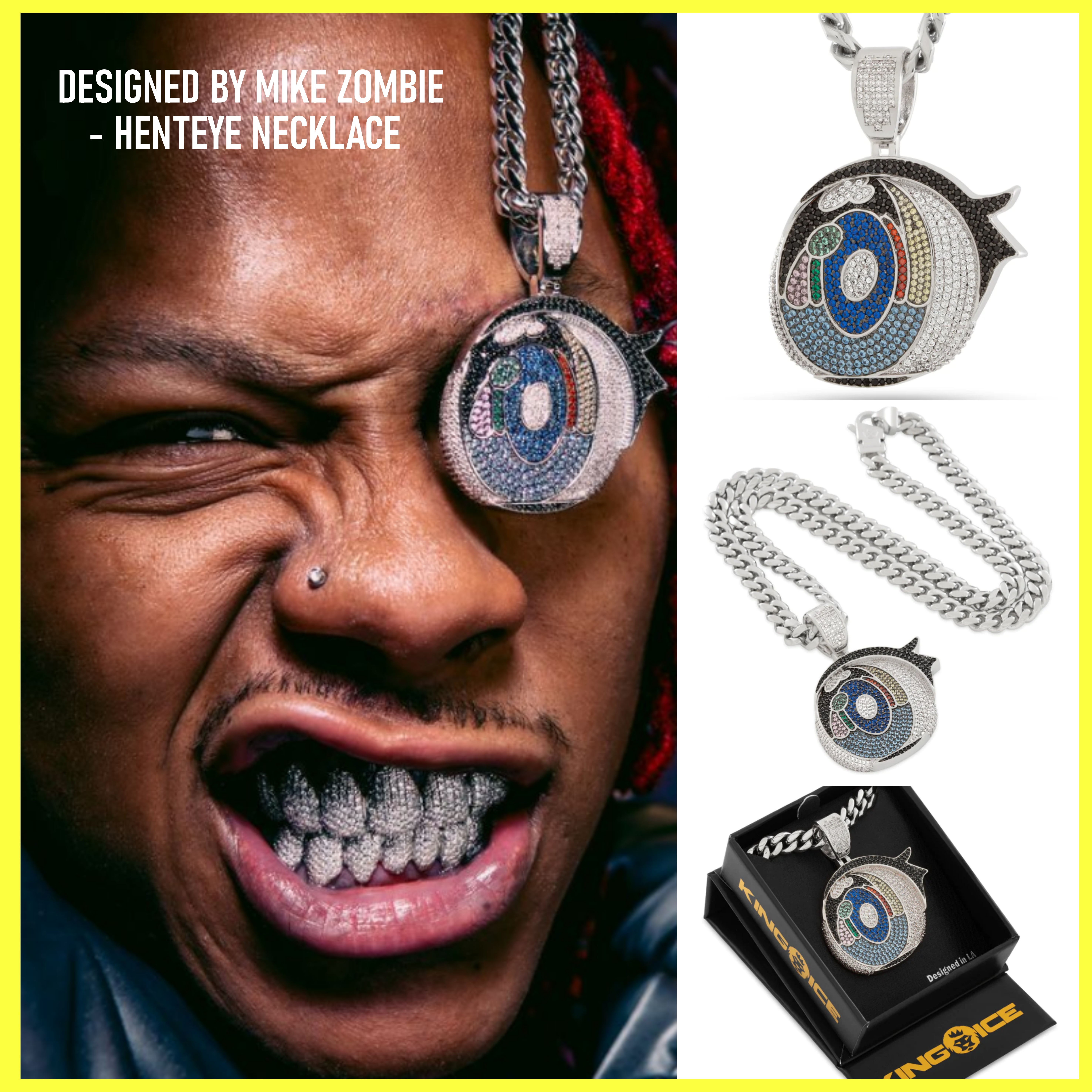 送税込【King Ice】DESIGNED BY MIKE ZOMBIE☆HENTEYE NECKLACE