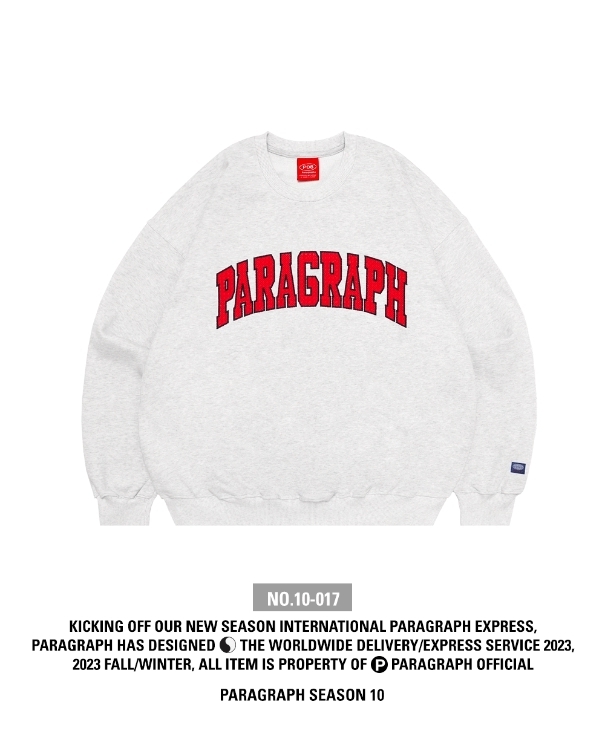 【Paragraph】23FW★ GRID STITCH LOGO CREW No.10-017