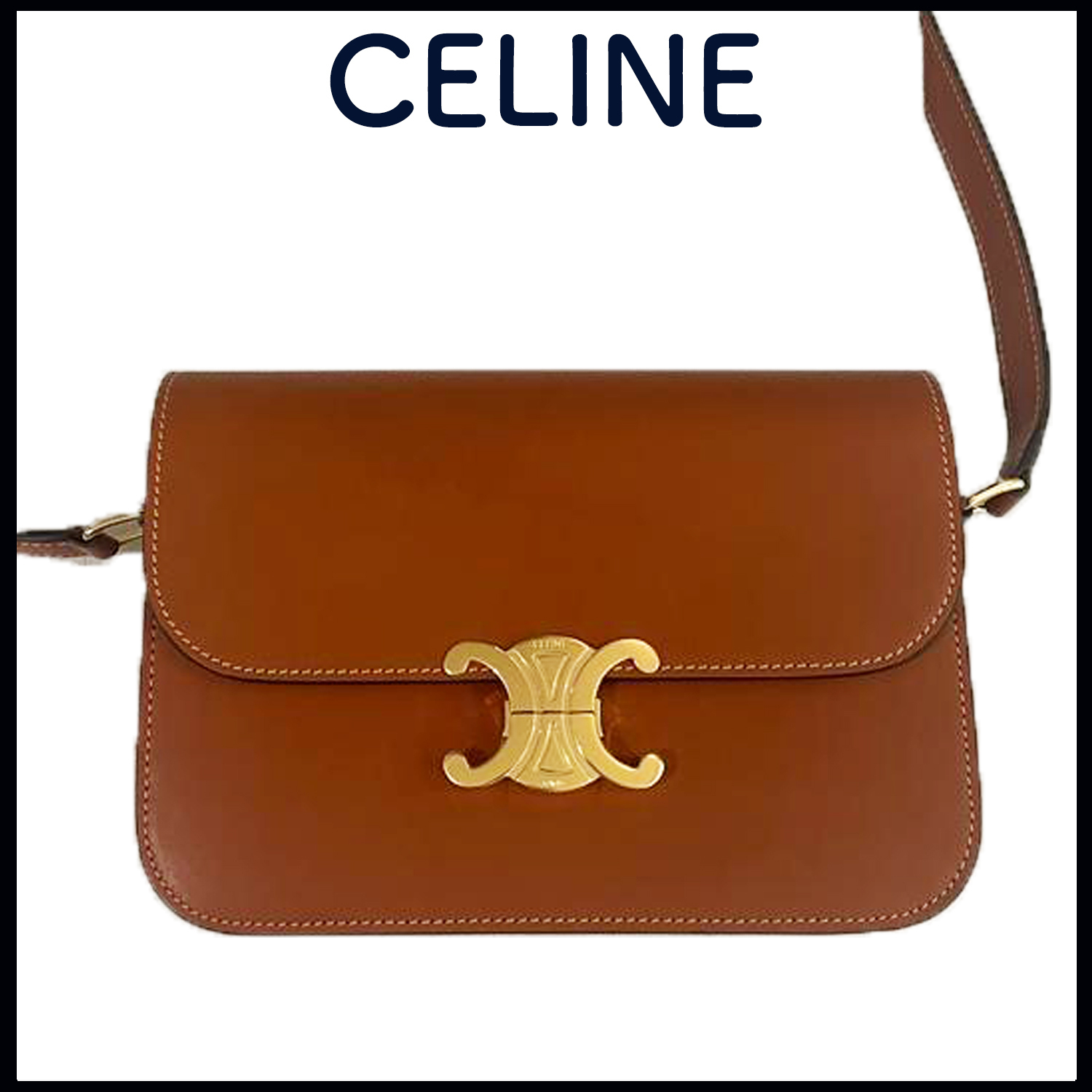 NEW CELINE クラシック トリオンフバッグ/ナチュラルカーフ▲Tan