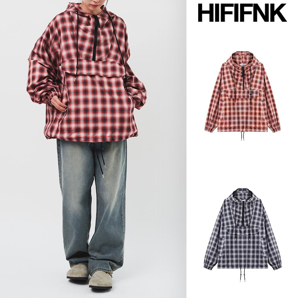 【HI FI FNK】Ombre Check Anorak