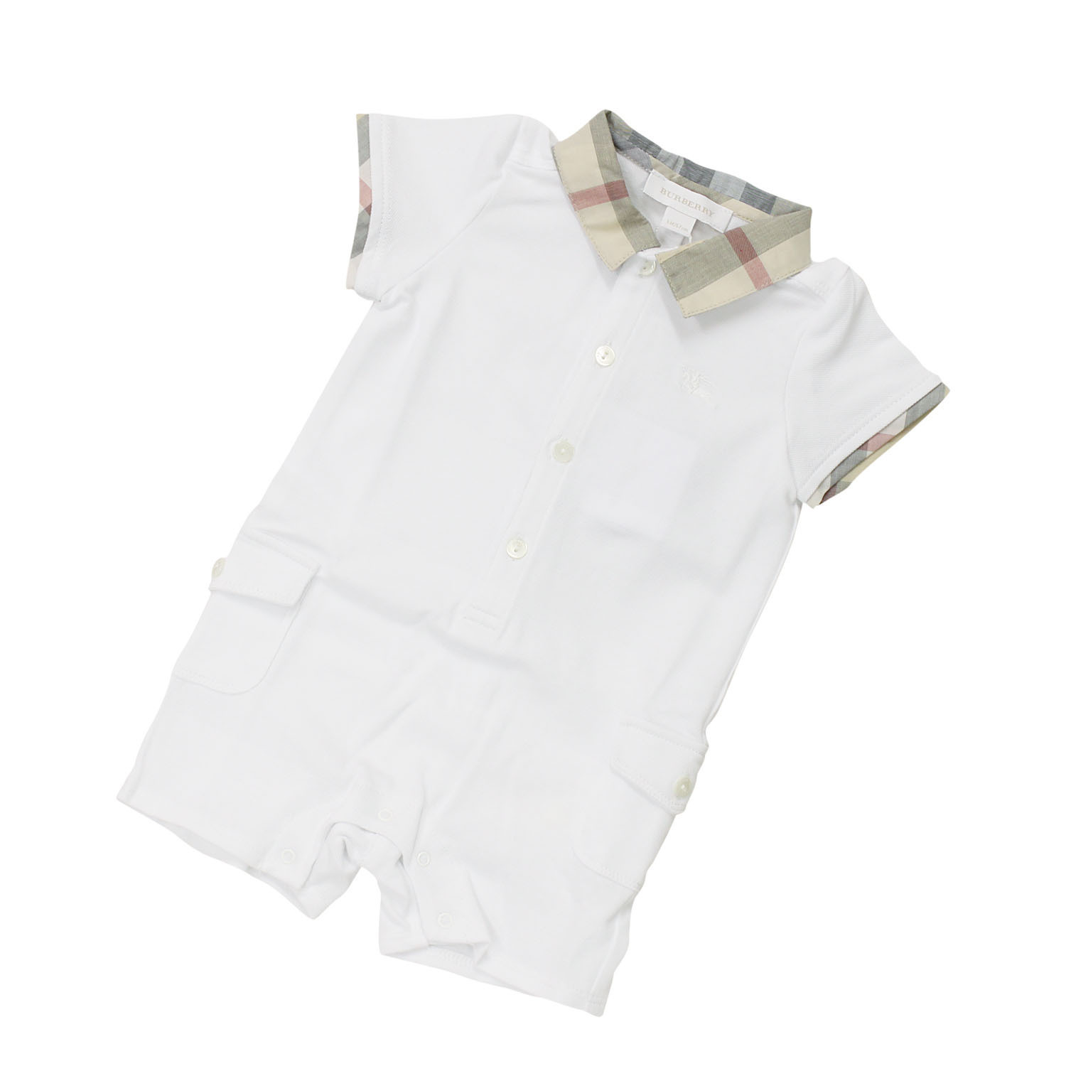 BURBERRY BABY バーバリーベビー半袖ショートオール [B94477WHT]