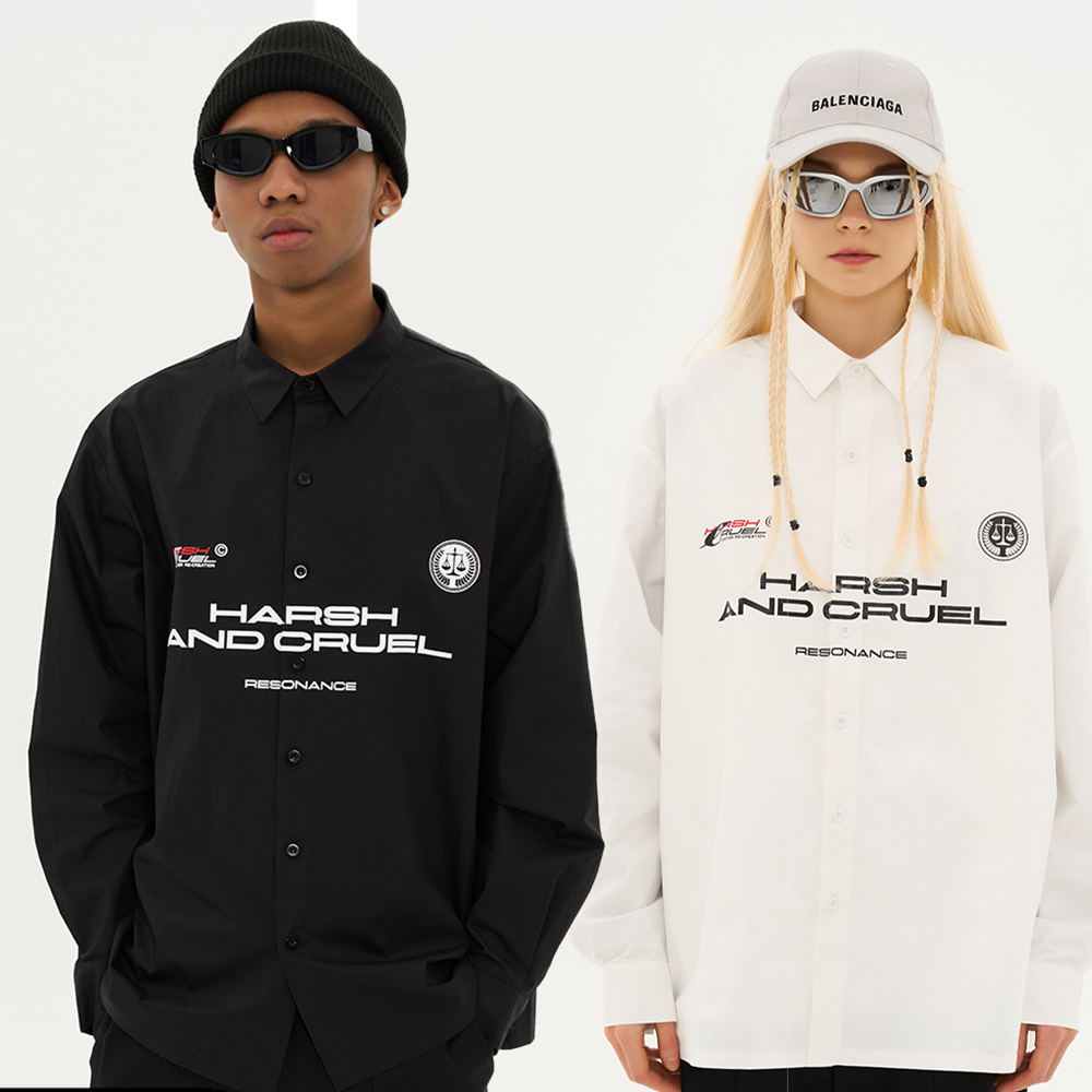 HARSH AND CRUELロゴ ボリュームスリーブハイネックブルゾン