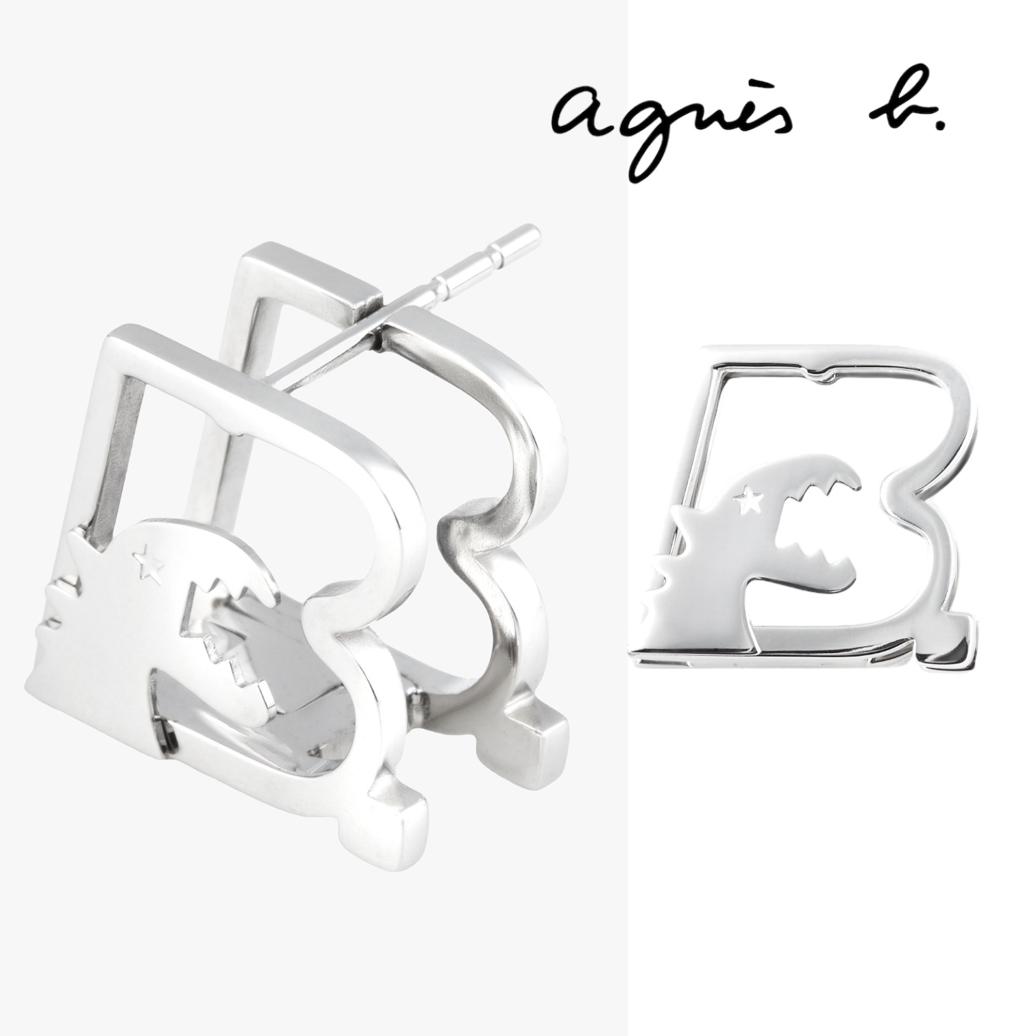 ★agnes b.Sport b. Dino恐龍 片耳 ピアス/送料込