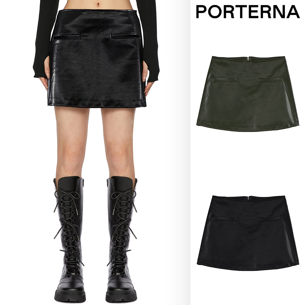 【PORTERNA】Ay enamel short skirt
