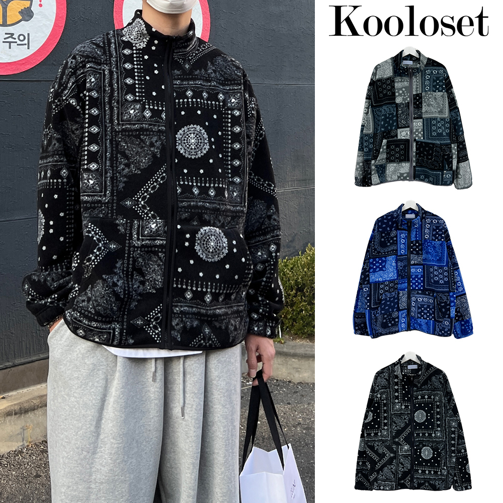 【KOOLOSET】Paisley Fleece Zip-up