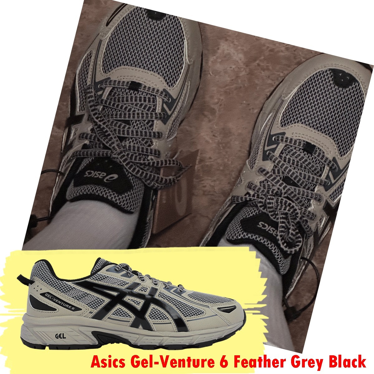 23ss!!! ♥ Asics Gel-Venture 6 Feather Grey Black