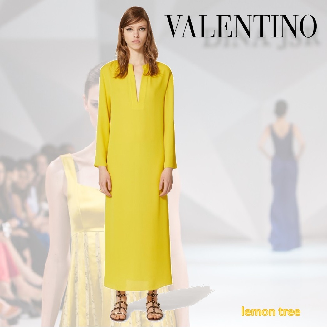 VALENTINO ジョーゼット シルク カフタンドレス (VALENTINO